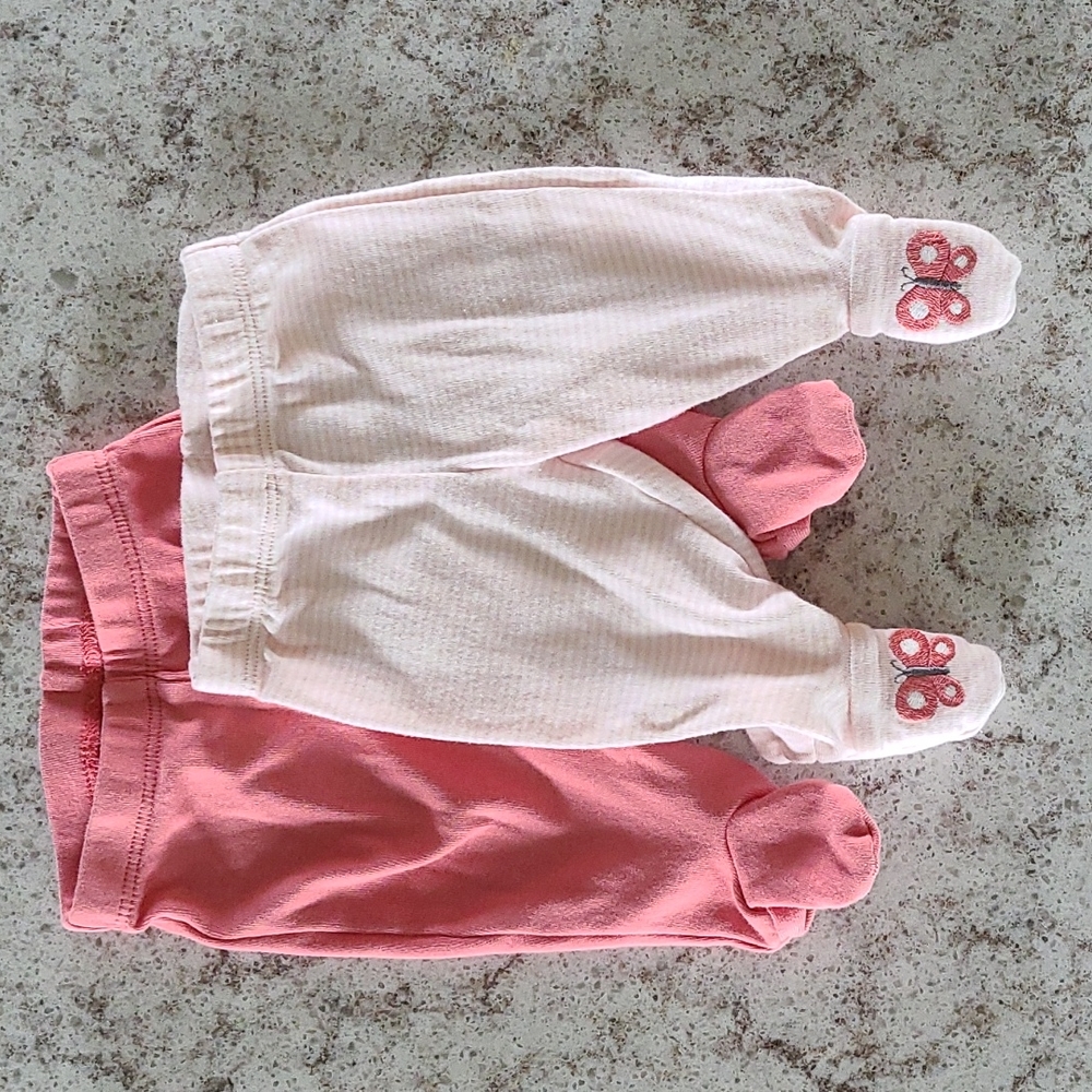 Baby Girl Carter's 2-Pack Butterfly Cotton Footed Pants
